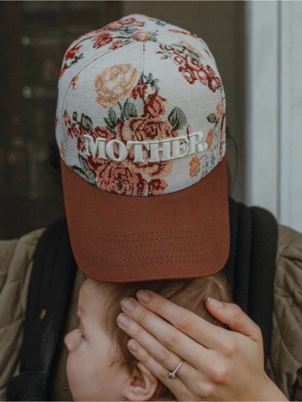 Mother Floral Trucker Cap - Rust Brim